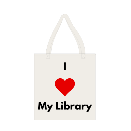 i heart my library tote