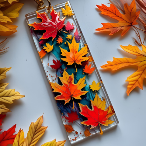 fall leaves book mark